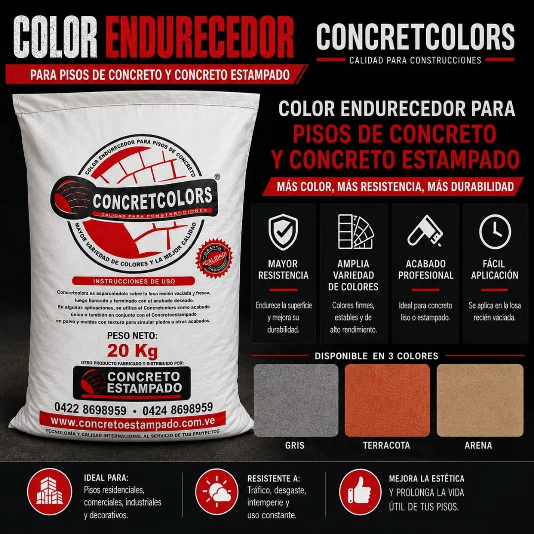 Color Endurecedor ConcretColors® para Concreto Estampado y Decorativo de Alto Rendimiento