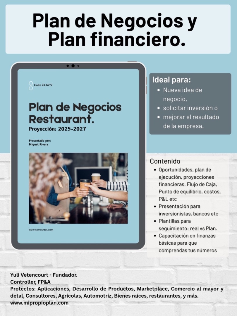 Plan de Negocios y Plan Financiero para Restaurantes