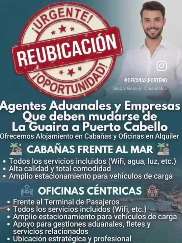 🔥 SOLUCIÓN INTEGRAL DE REUBICACIÓN La Guaira ➡️ Puerto Cabello: Cabañas + Oficinas Céntricas 🚚